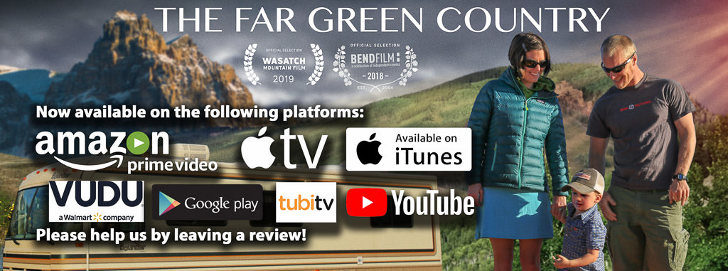 Promotion of The Far Green Country with available streaming platforms