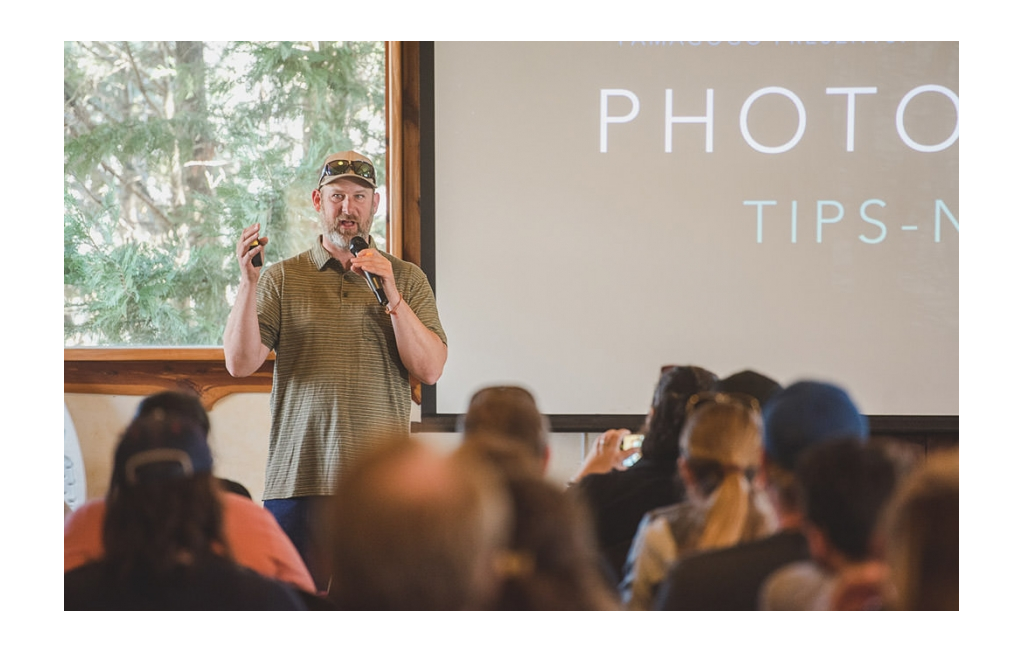 Peter Holcombe sharing photography insights at RVE Summit