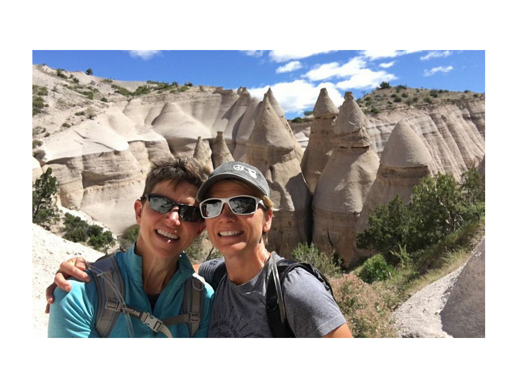 Ann and Lin in Kasha-Katuwe Tent Rocks National Monument in New Mexico