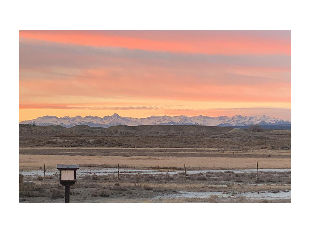 Colorful sunset over Colorado mountains