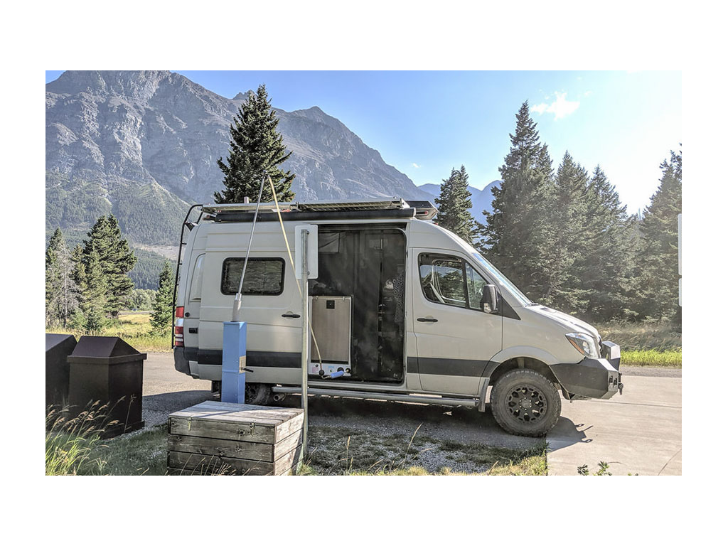 Revel at a dump station filling fresh water tank