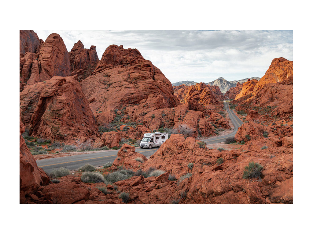 Trend driving through Valley of Fire State Park