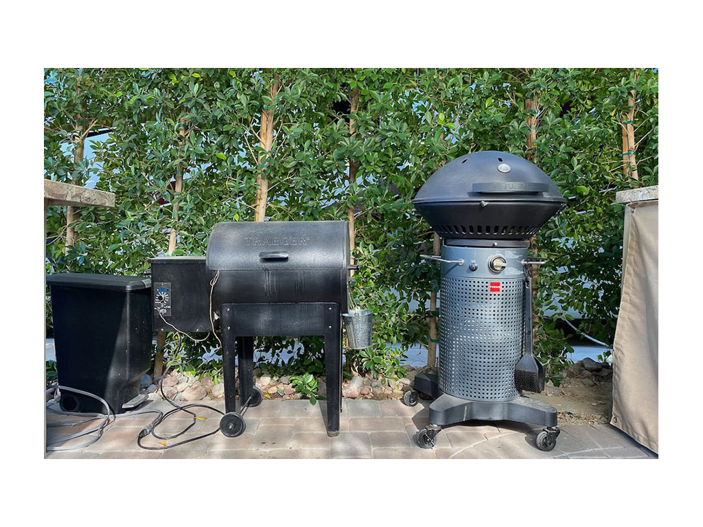 Smoke and sear on patio