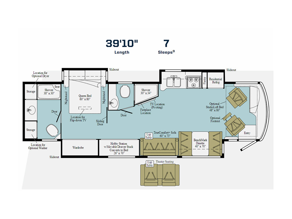 Winnebago Forza 38D floorplan