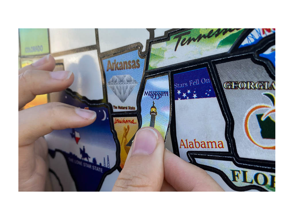 Sticker map of the United States