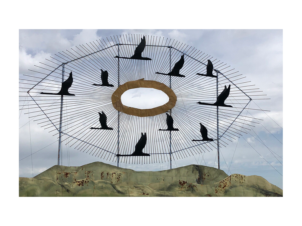 Geese in Flight sculpture