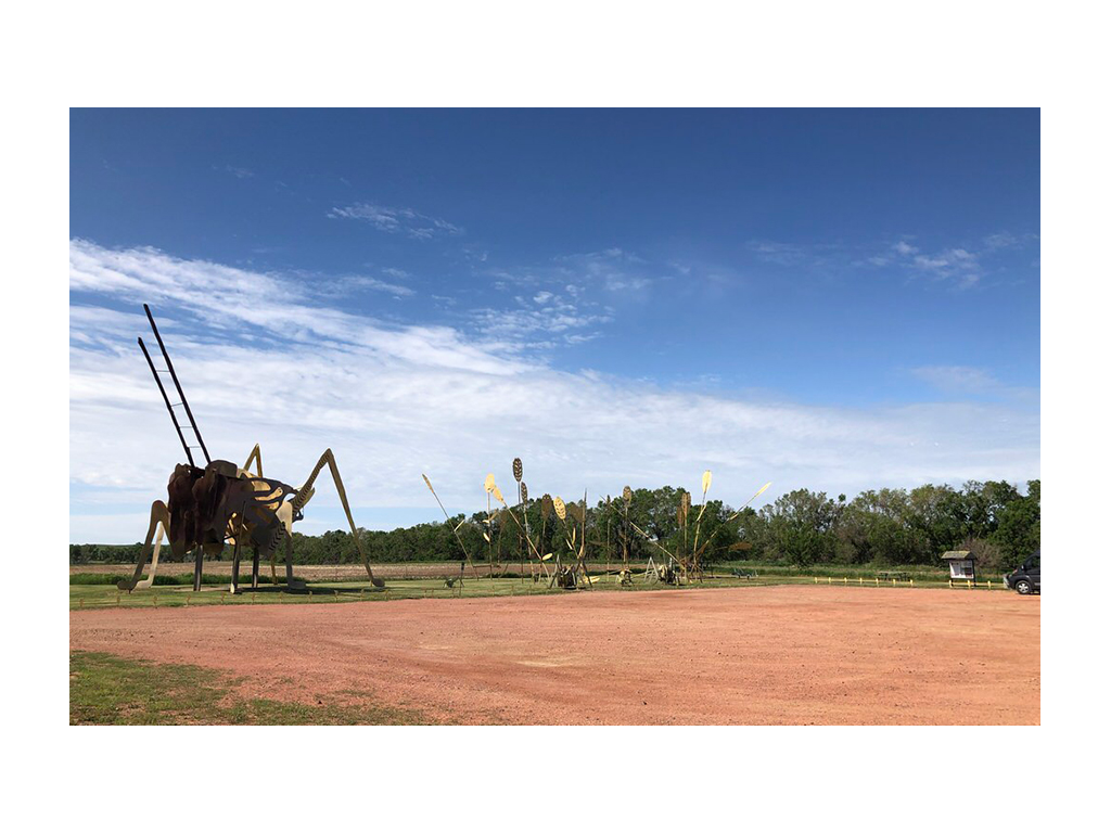 Grasshoppers in the Field sculptures