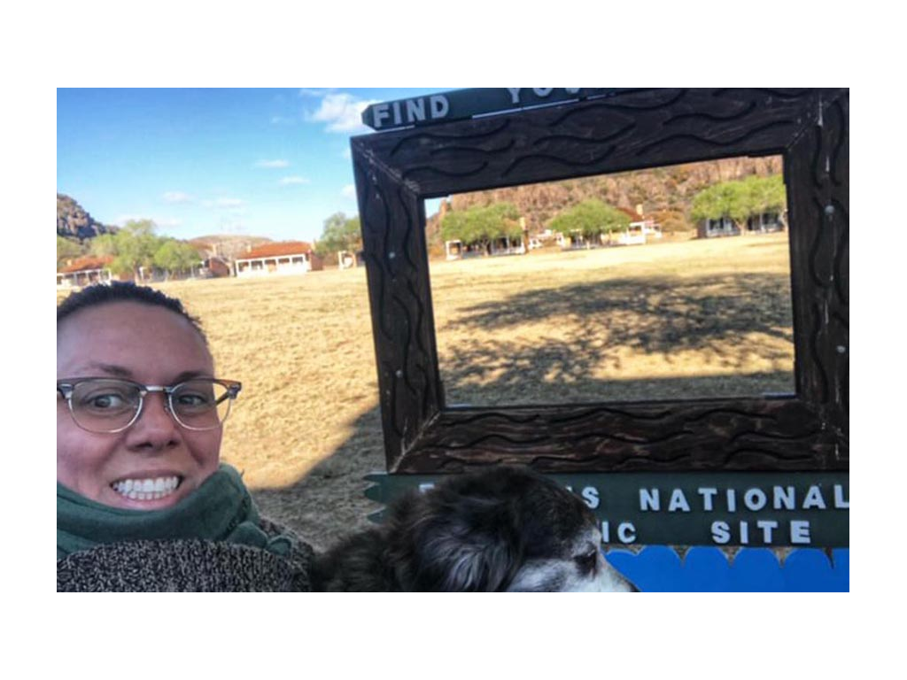 Selfie of Jenny and her dog