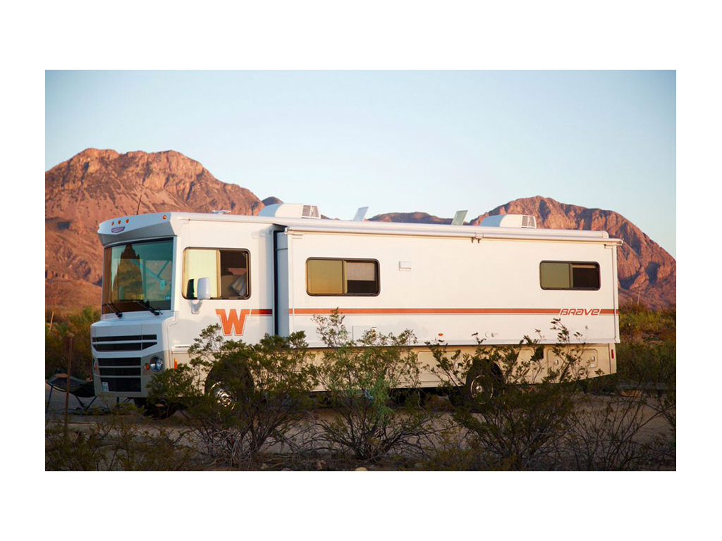 Winnebago Brave boondocking in Croton Springs in Big Bend National Park