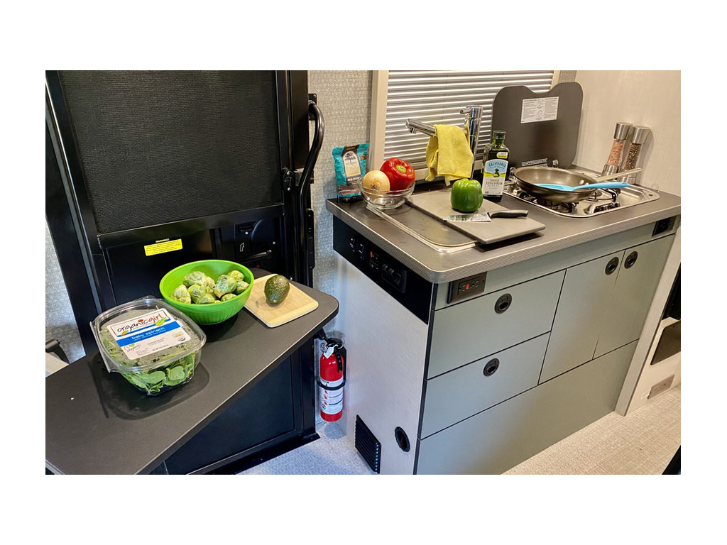 Meal prep in EKKO kitchen and galley