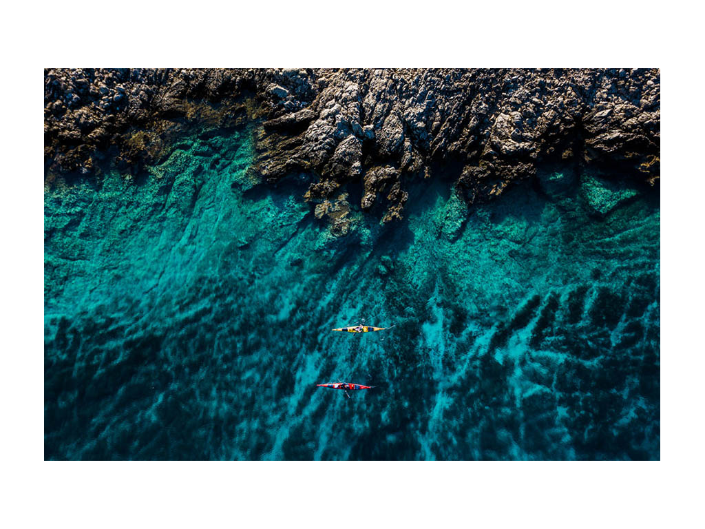 Two people kayaking in Croatia