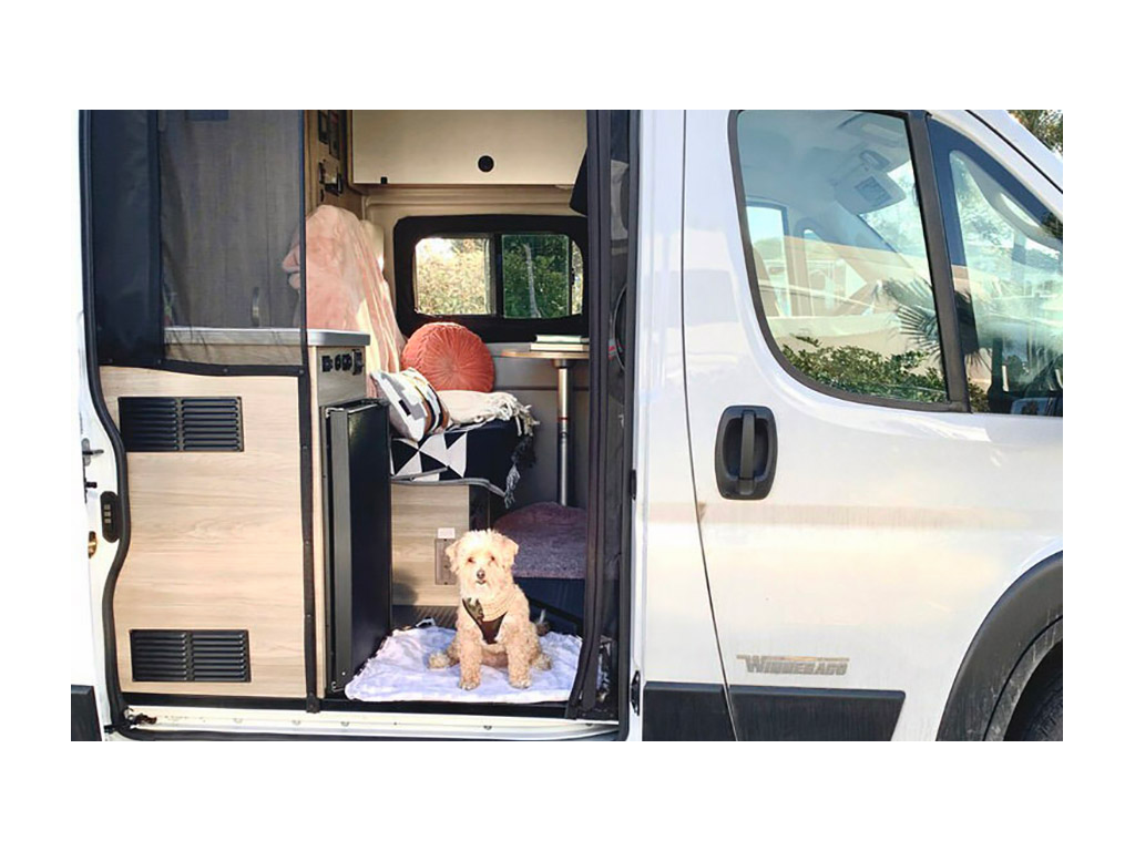 Digger sitting inside doorway of Solis