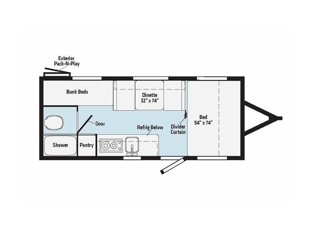 Winnebago Micro Minnie 1700BH floorplan