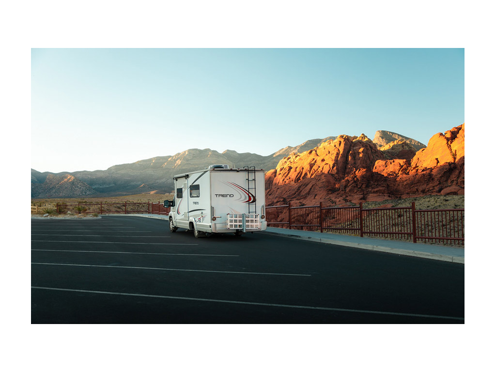 Trend parked next to canyon during sunset