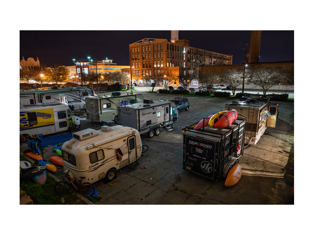 Lot full of RVs in Georgia