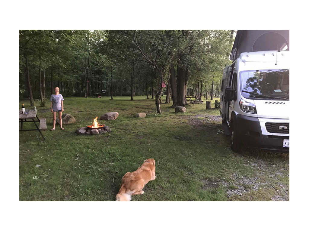 Mary and Bennett playing outside of the Solis
