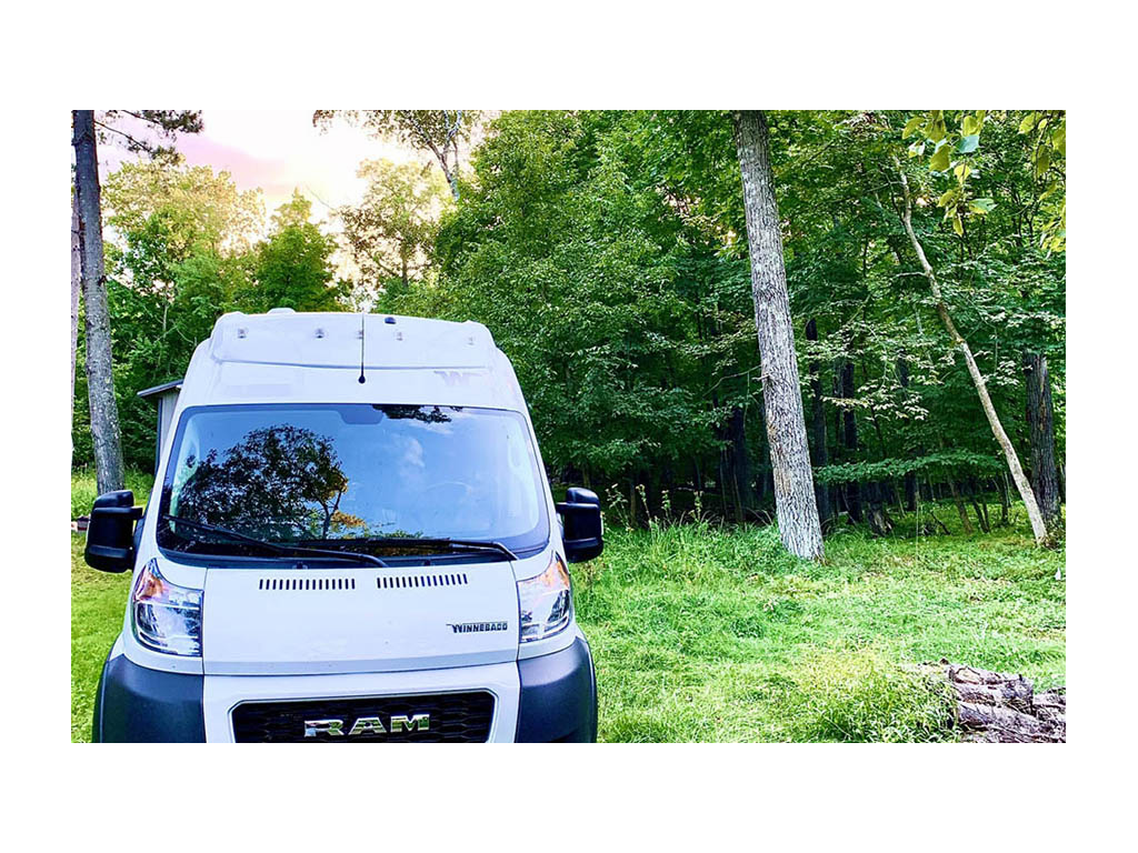 Solis parked in the woods