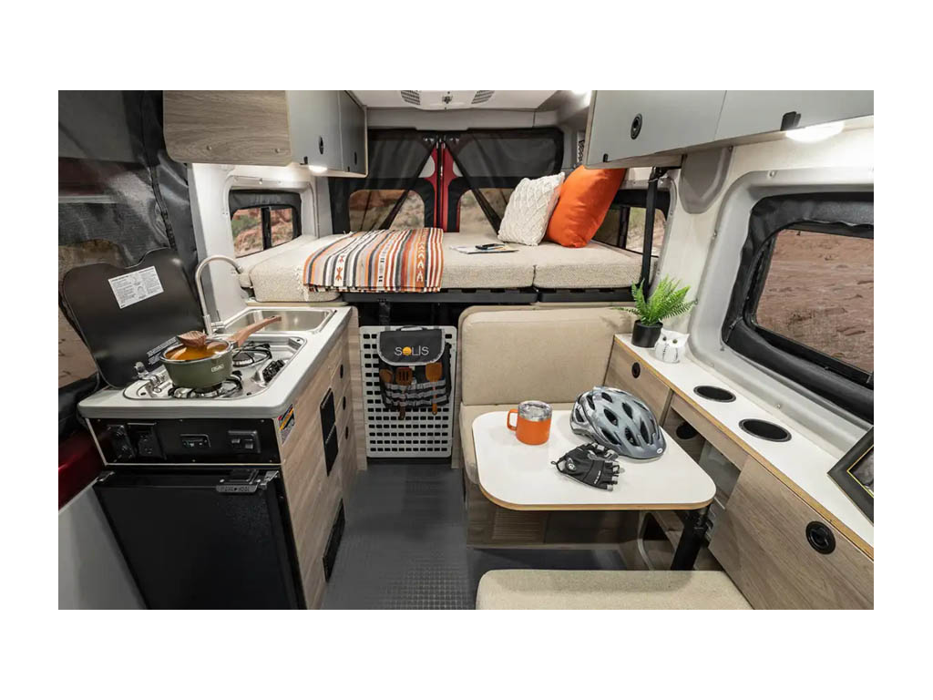 Interior shot of Solis Pocket from front to back