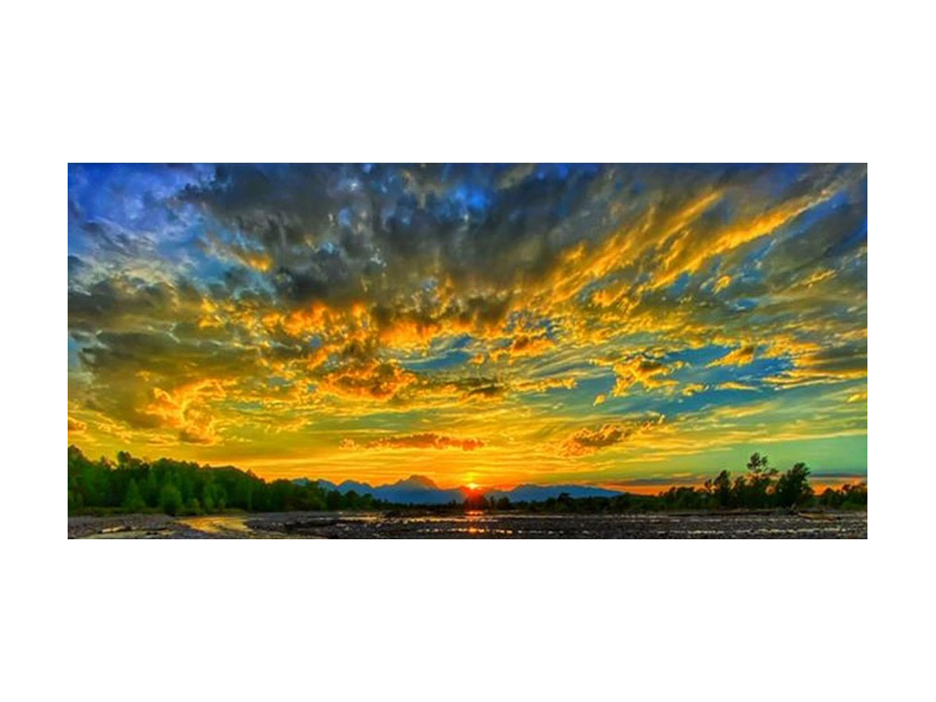 Bright colored sunset