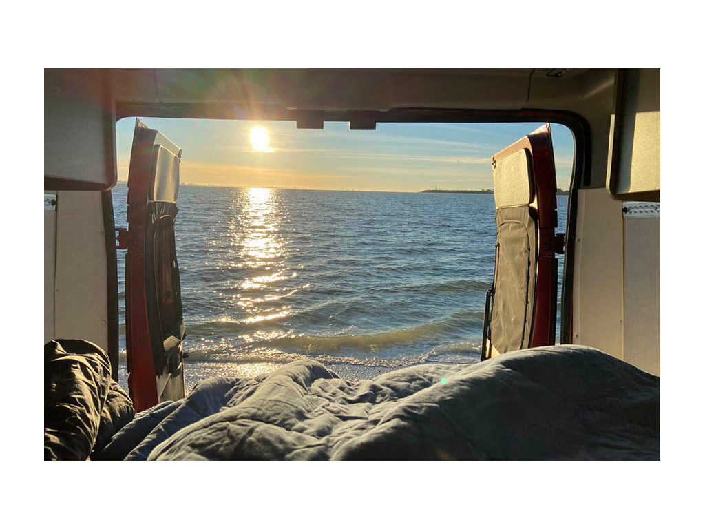 View of ocean out rear doors of Solis