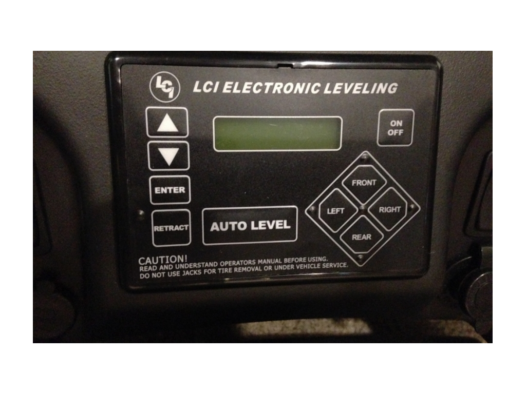Automatic leveling jack control panel.