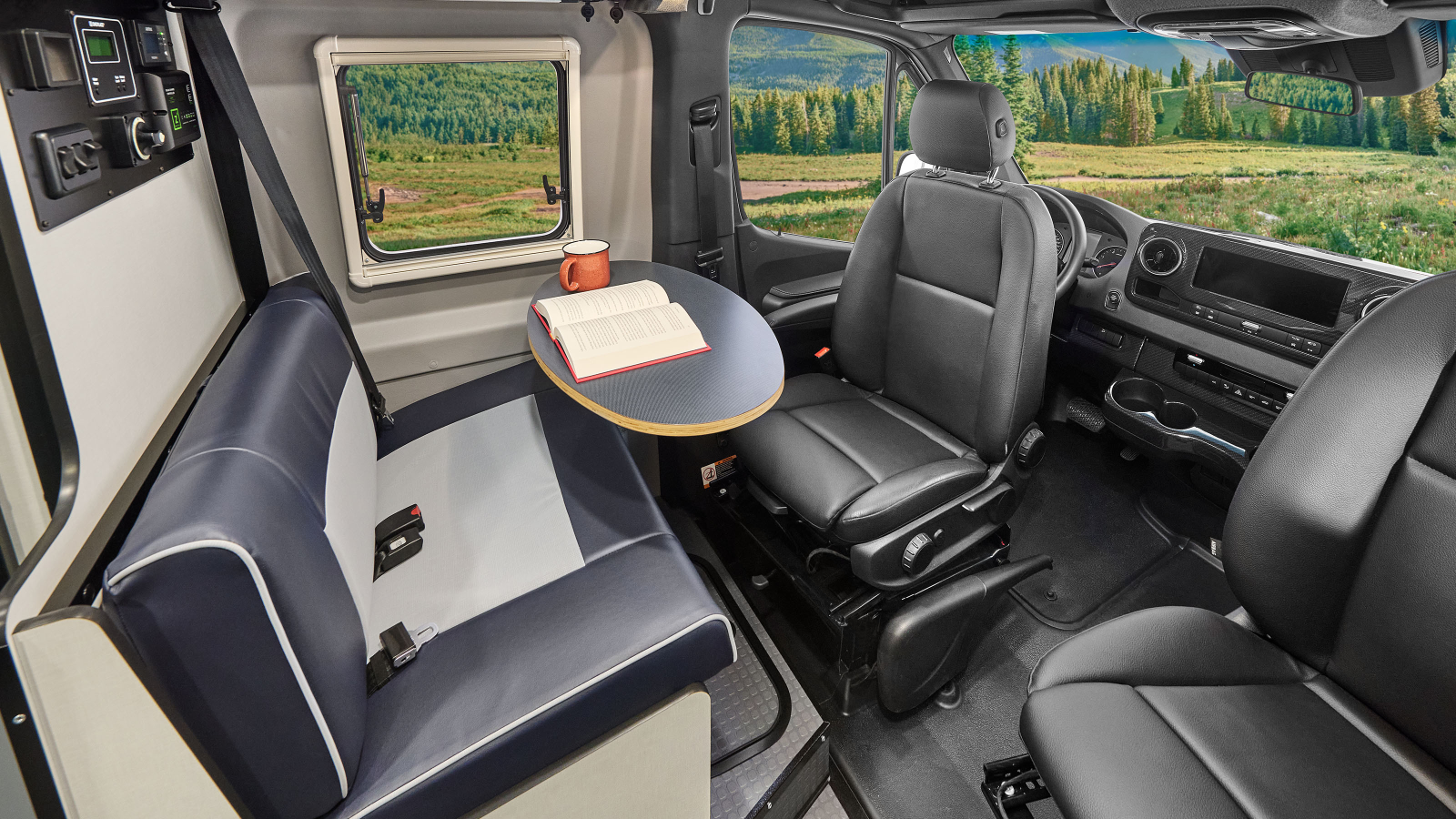 Winnebago Revel bench and cab seats