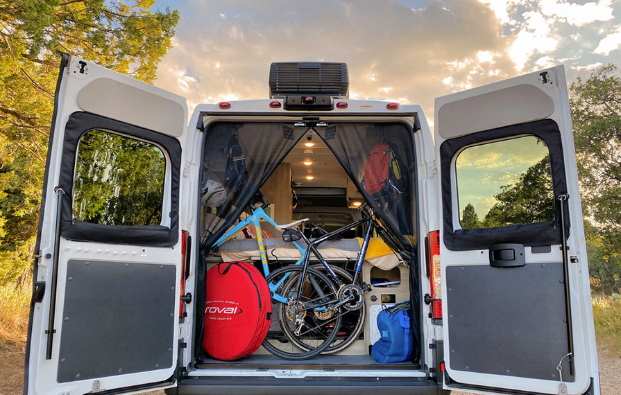 View of gear garage from back of the Solis