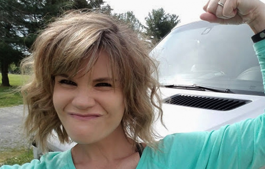 Susan flexing muscles in front of Era