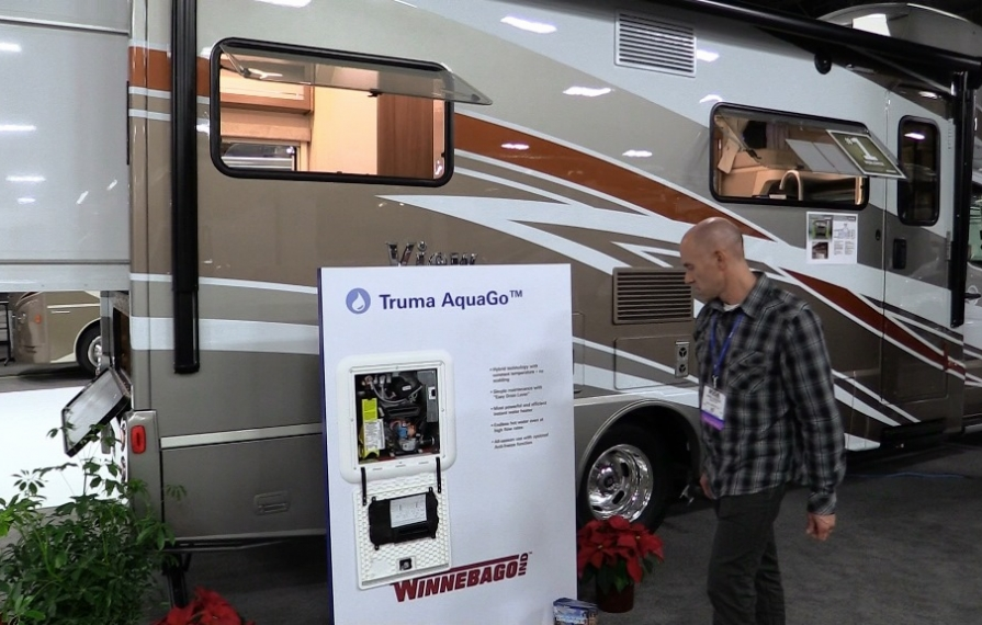 Winnebago View with a Truma AquaGo display out front.