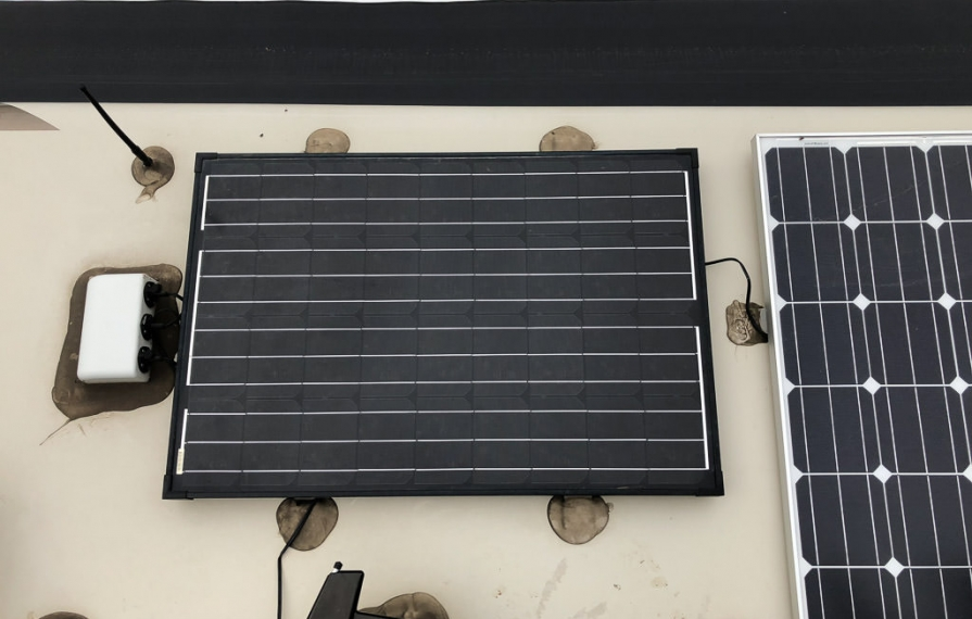 Detail view of solar panel