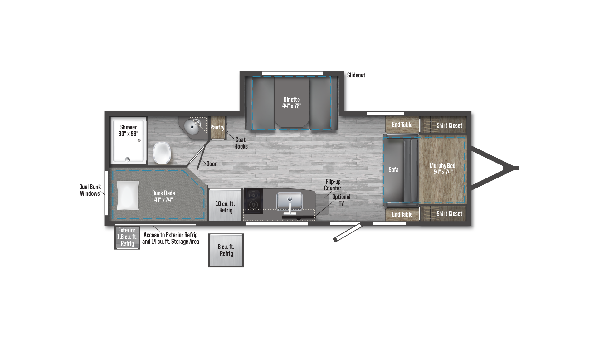 2025 Winnebago M-Series 2326MBBH floor plan diagram