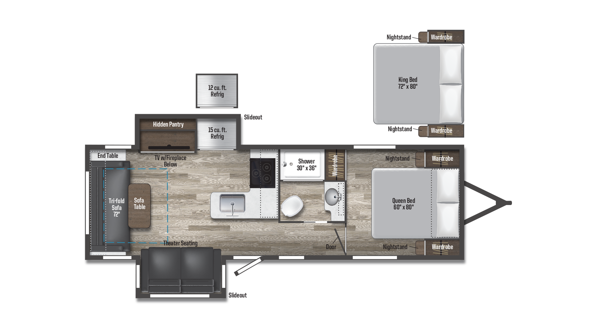 2025 Winnebago Voyage 2730RL floor plan diagram