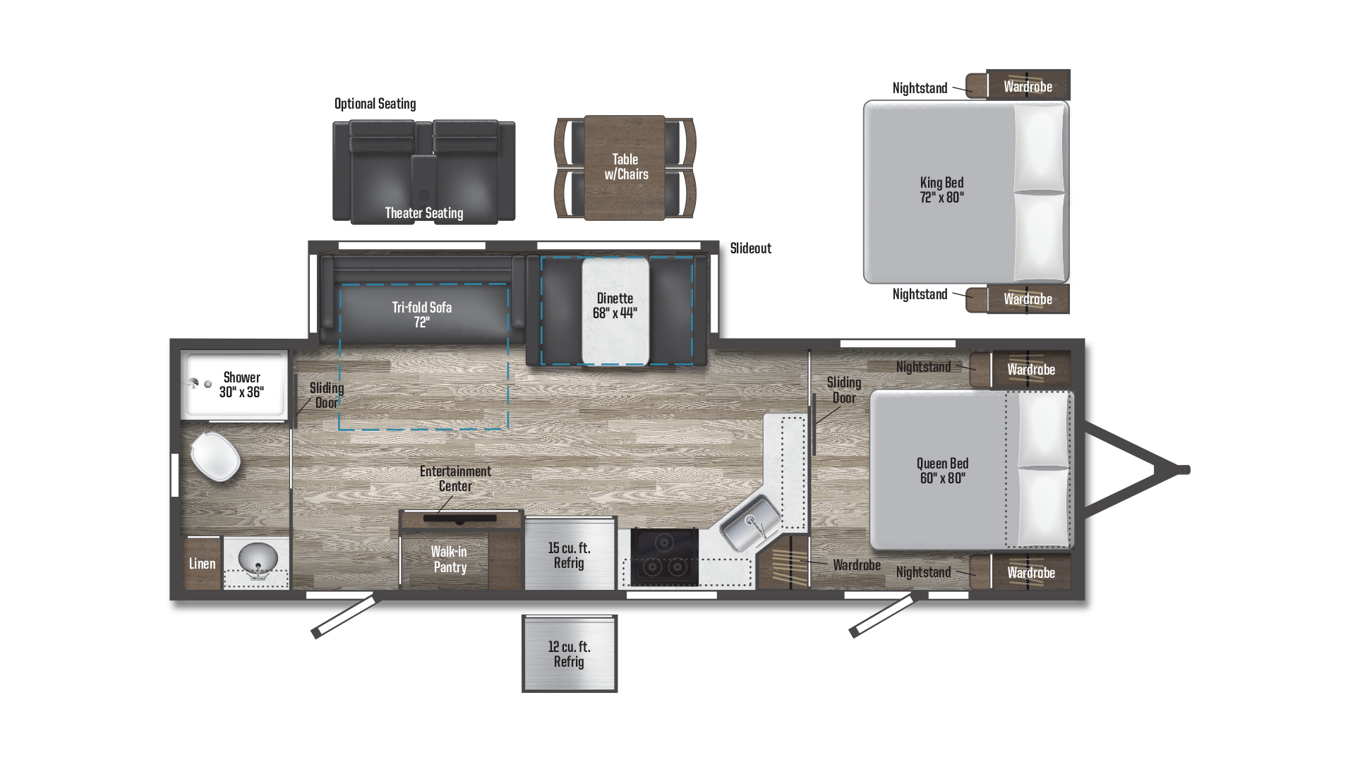 2025 Winnebago Voyage 2831RB floor plan diagram