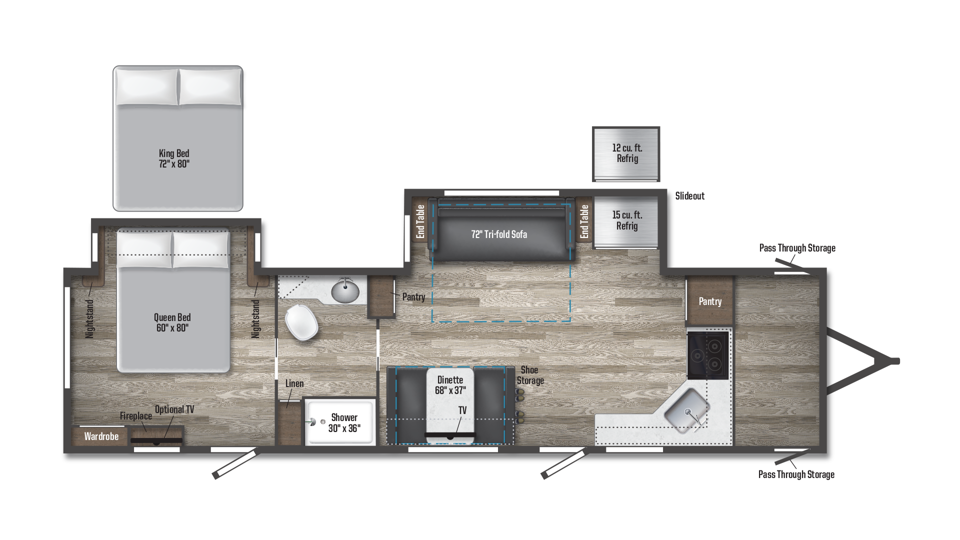 2025 Winnebago Voyage 3235FK floor plan diagram