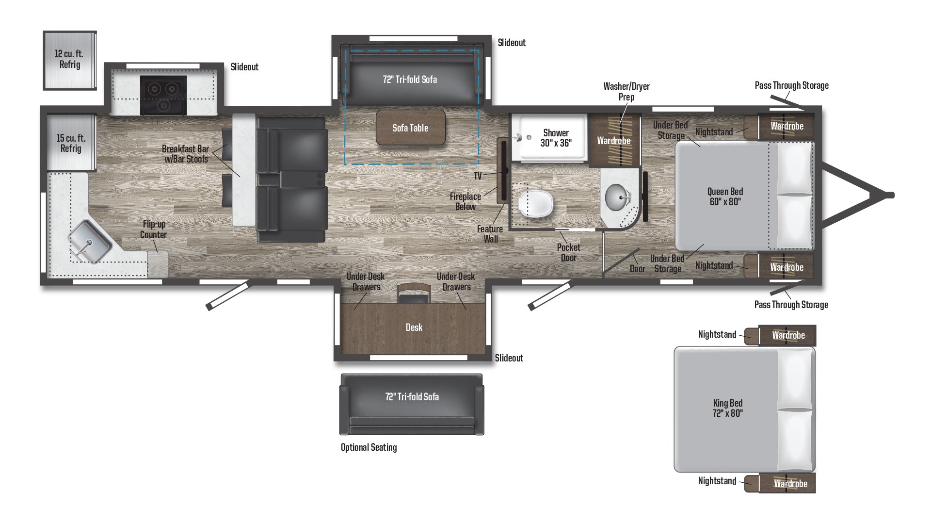 2025 Winnebago Voyage 3438RK floor plan diagram