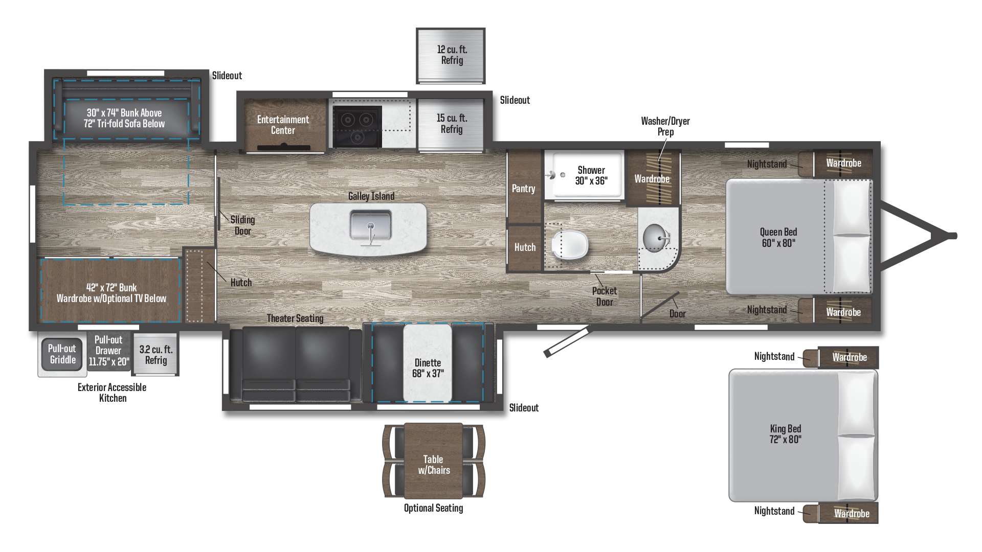 2025 Winnebago Voyage 3538BR floor plan diagram
