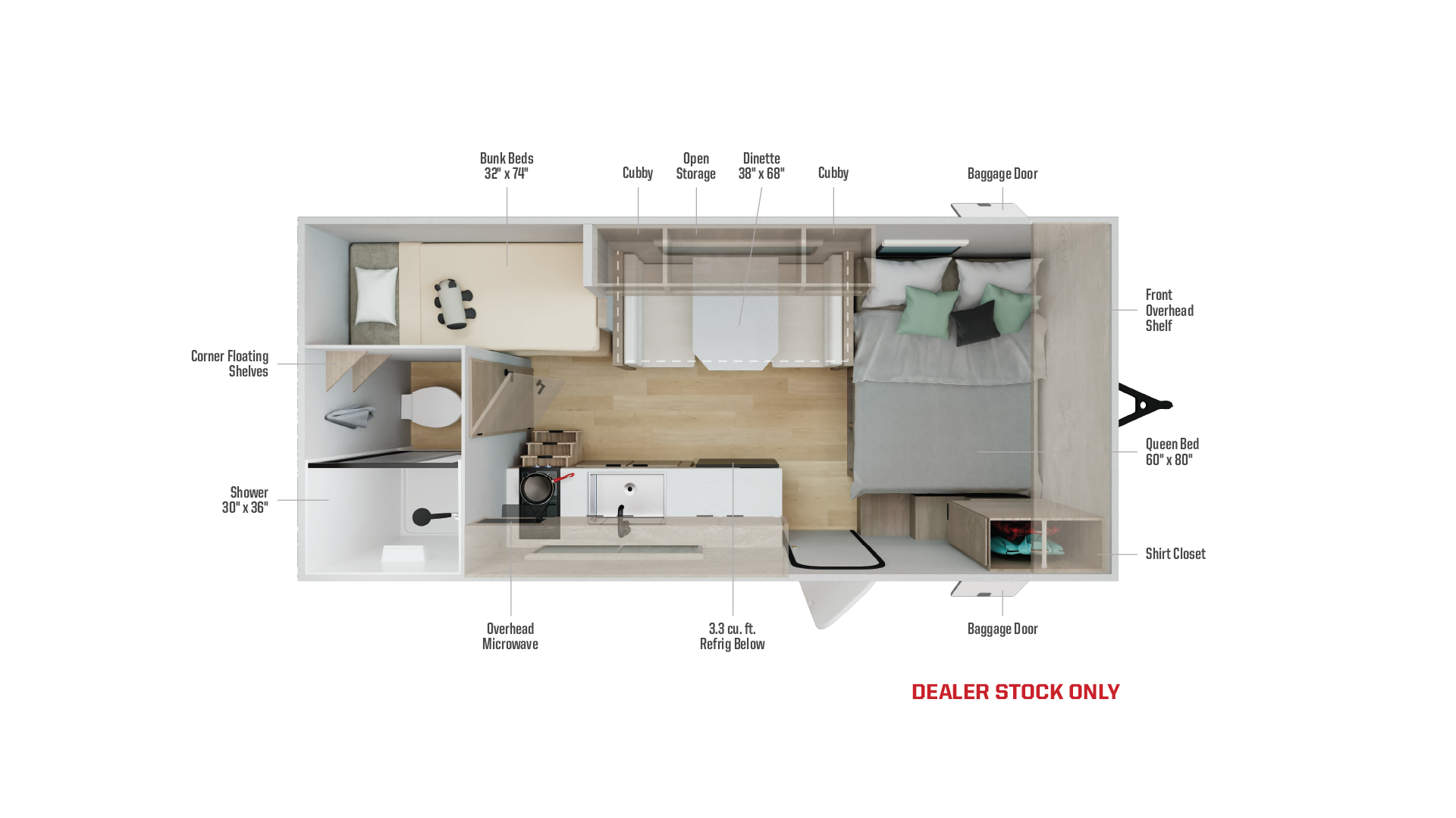 2026 Winnebago Access 15BH floor plan diagram