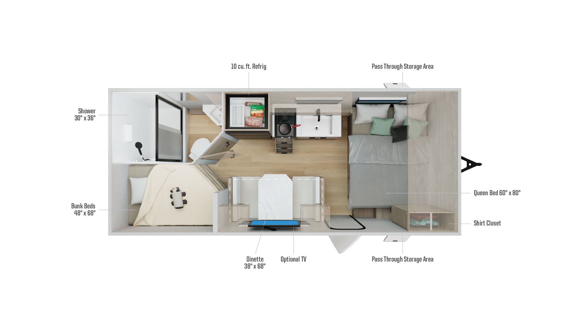 2026 Winnebago Access 18DBH floor plan diagram