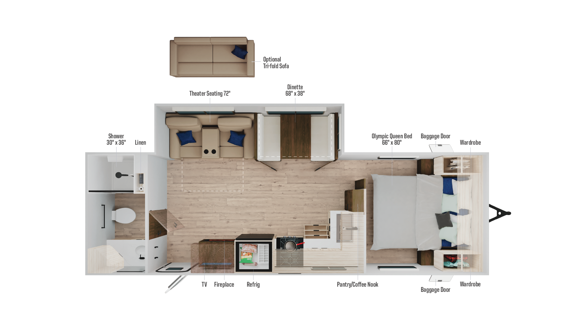 2026 Winnebago Access 24RB floor plan diagram