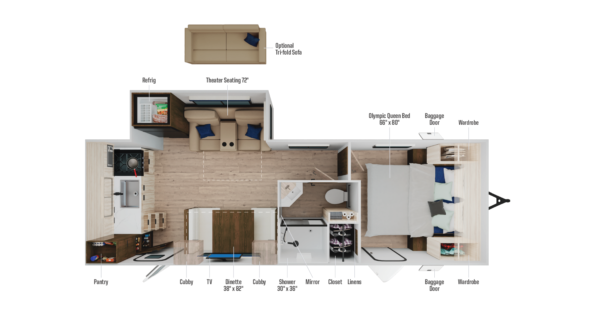 2026 Winnebago Access 25RK floor plan diagram
