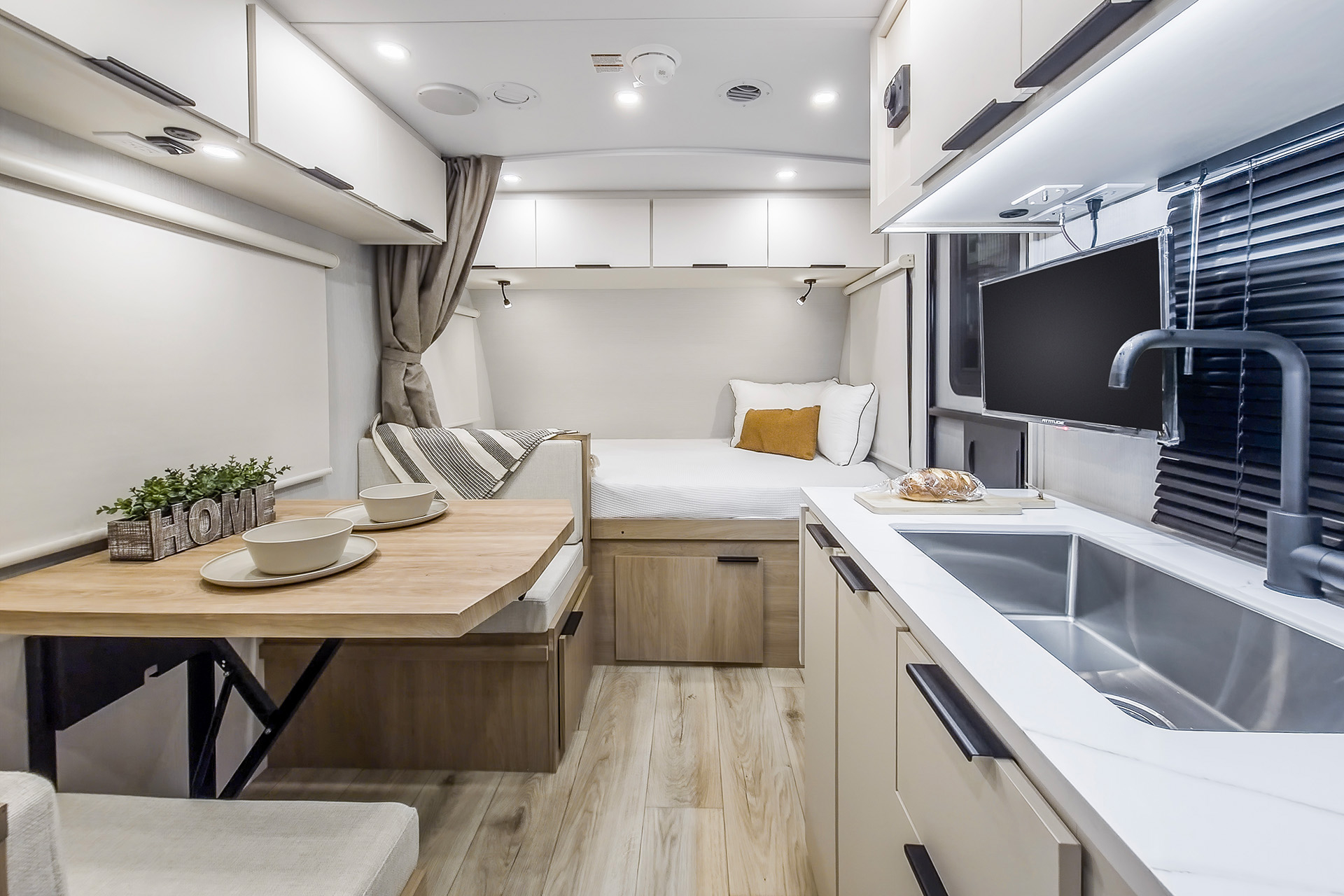 2026 Winnebago Micro Minnie 1800BH — Back to front interior view of Micro Minnie 1800BH