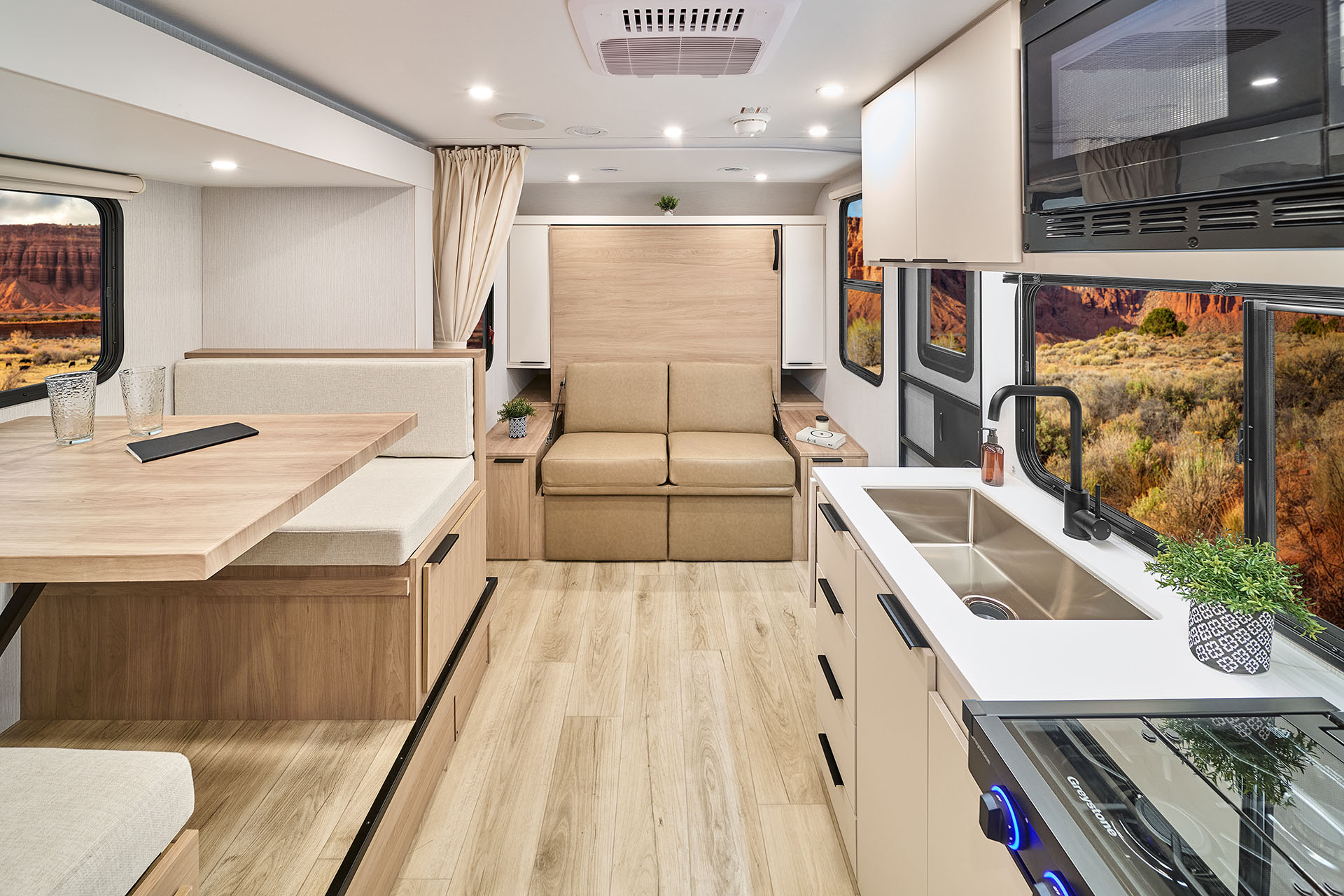 2026 Winnebago Micro Minnie 2200MBH — Front to back interior view of Winnebago Micro Minnie 2200MBH