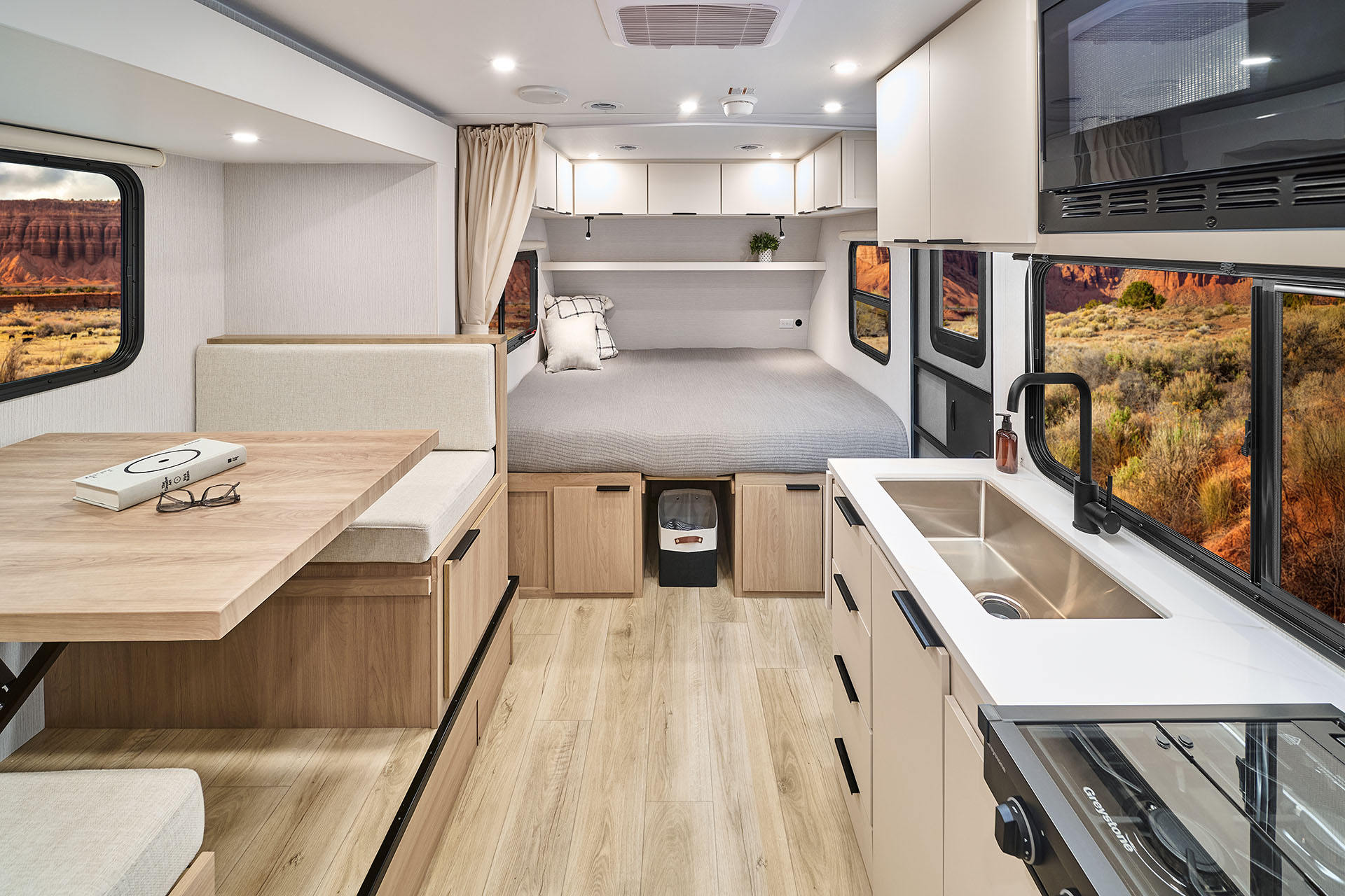 2026 Winnebago Micro Minnie 2200TBH — Back to front interior view of Winnebago Micro Minnie 2200TBH