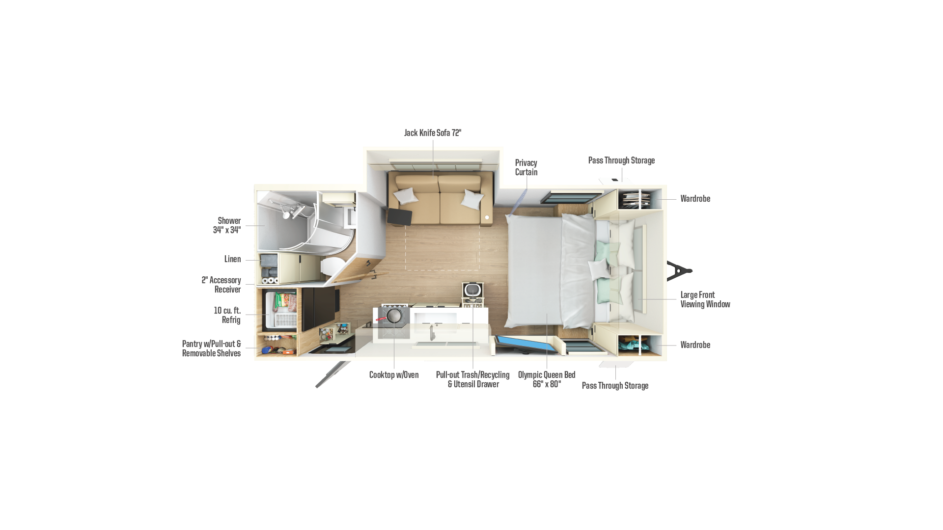 2026 Winnebago Thrive 18FBS floor plan diagram