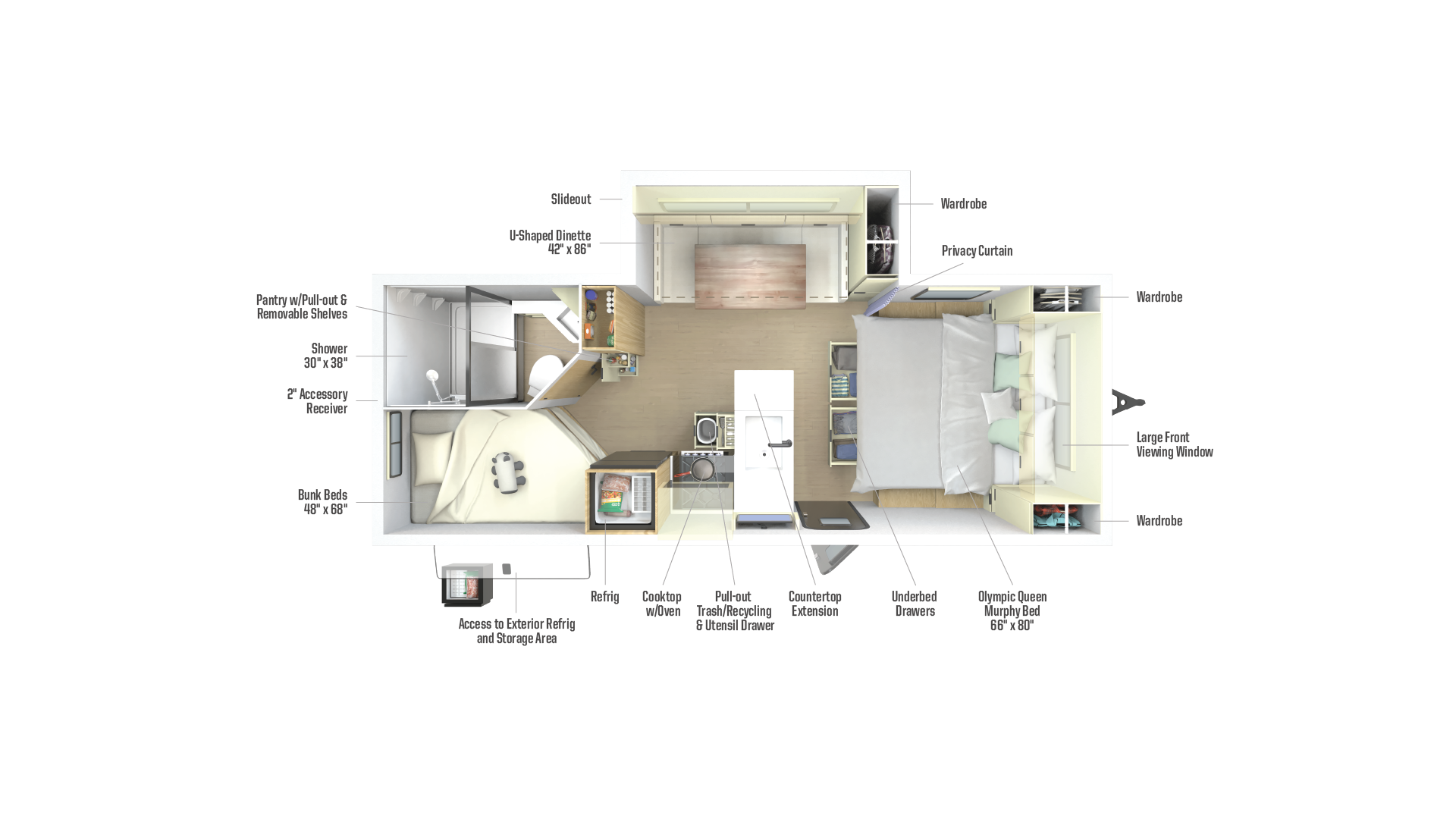 2026 Winnebago Thrive 22MBH floor plan diagram