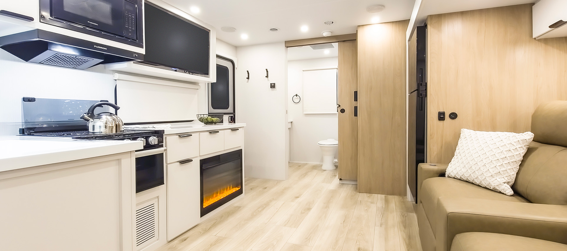 2026 Winnebago Thrive 22RBS — Front to back interior view of Winnebago Thrive 22RBS