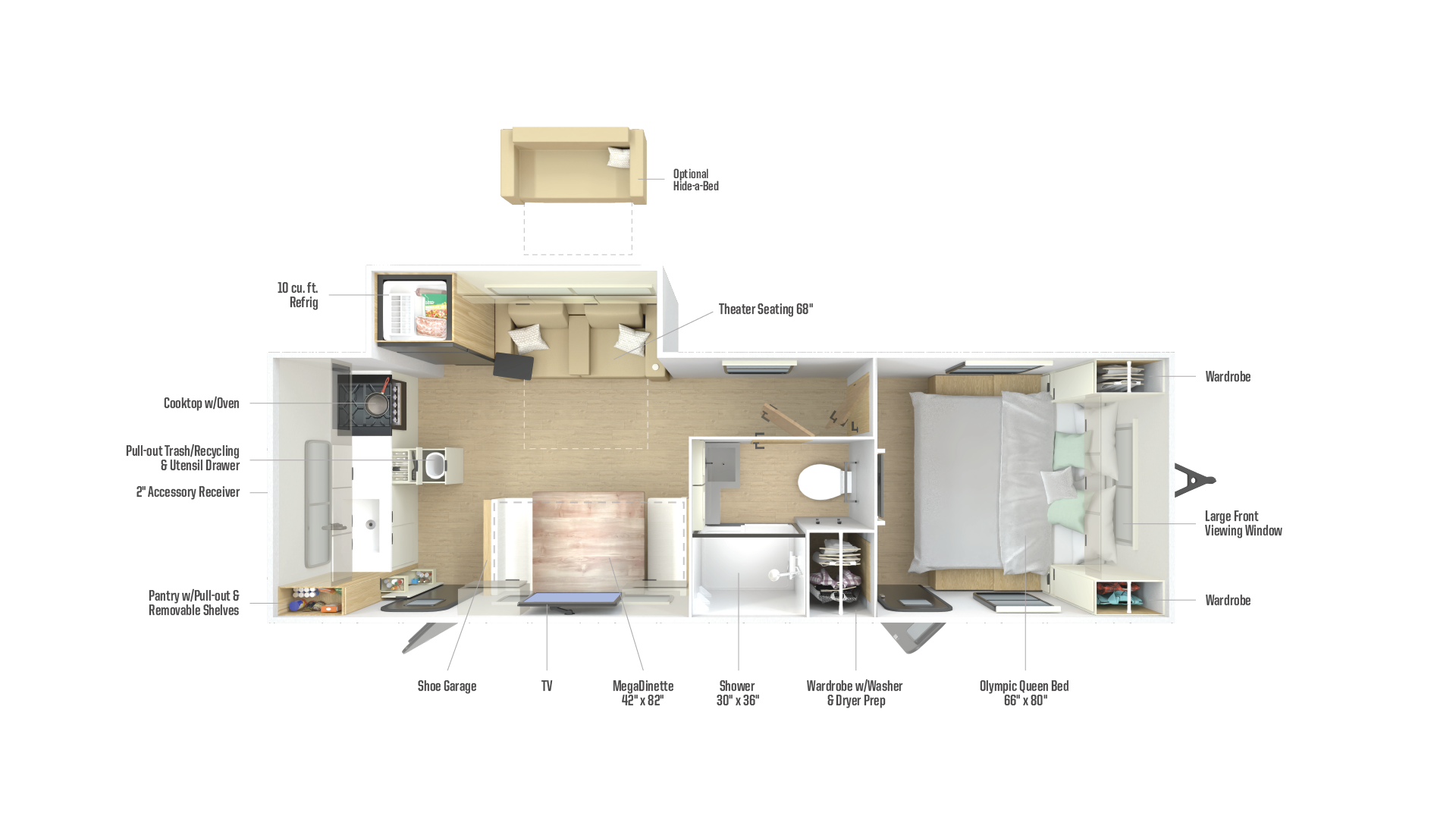 2026 Winnebago Thrive 24RKS floor plan diagram