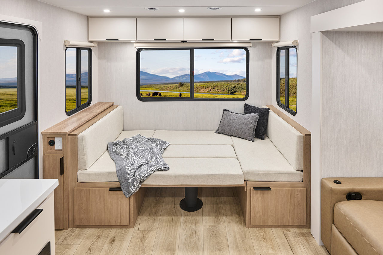 2026 Winnebago Thrive 25RLS — Dinette in Thrive 25RLS as Extra Sleeping