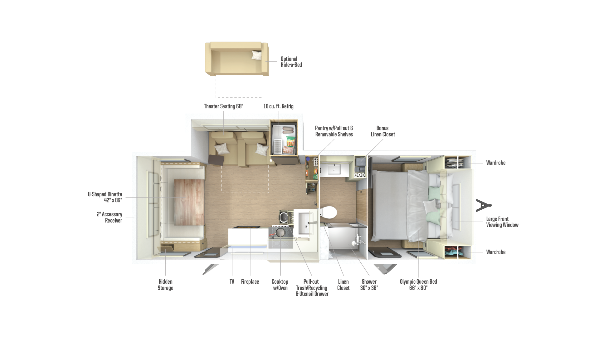 2026 Winnebago Thrive 25RLS floor plan diagram