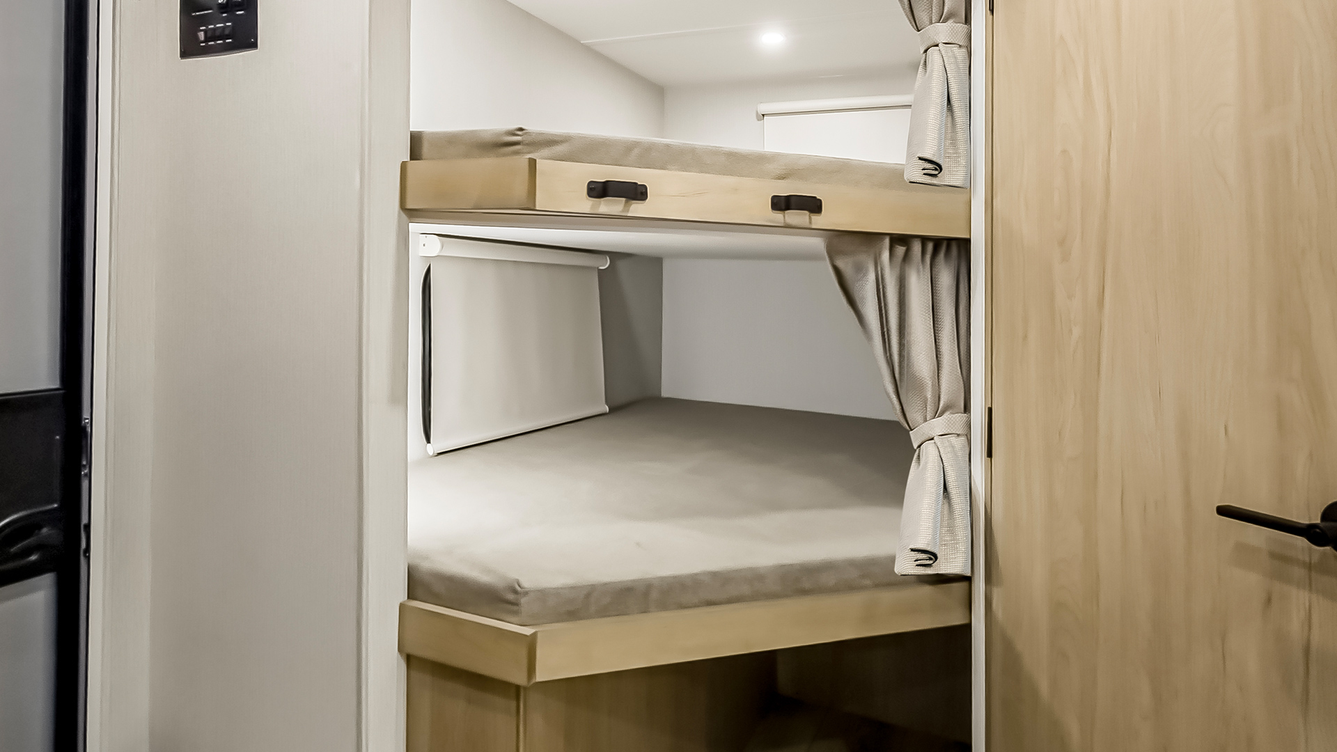 2026 Winnebago Thrive 28BHS — Close up of the bunk beds inside Thrive 28BHS